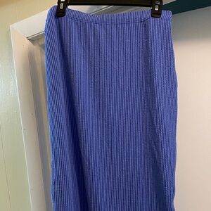 Blue Ribbed Women's Maxi Skirt